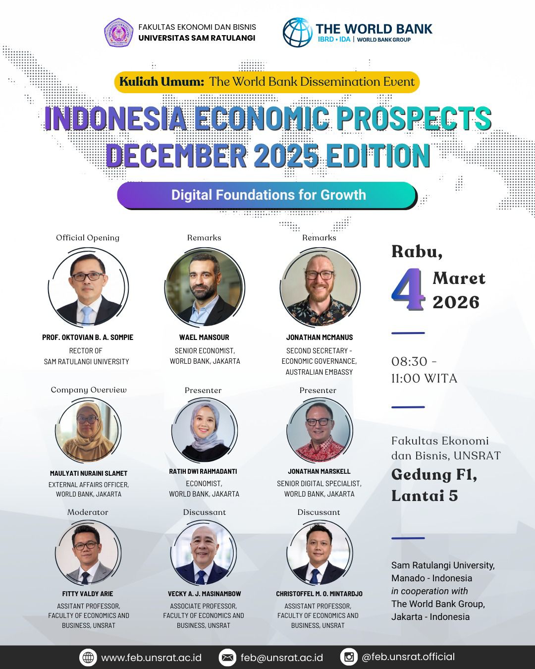 Kuliah Umum : The World Bank Dissemination Event