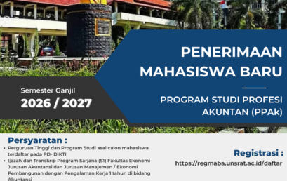 Pengumuman Pembukaan Pendaftaran Mahasiswa Baru Program Doktor (S3), Magister (S2), dan Profesi Universitas Sam Ratulangi Semester Ganjil Tahun Akademik 2026/2027