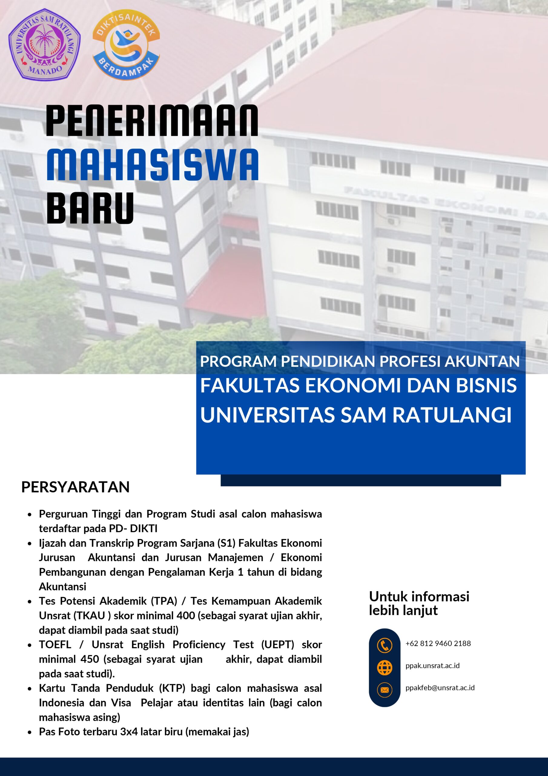 Penerimaan Mahasiswa Baru Program Pendidikan Profesi Akuntan